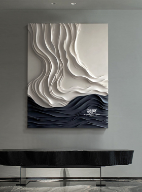 玄关立体木雕手绘装饰画客厅壁画