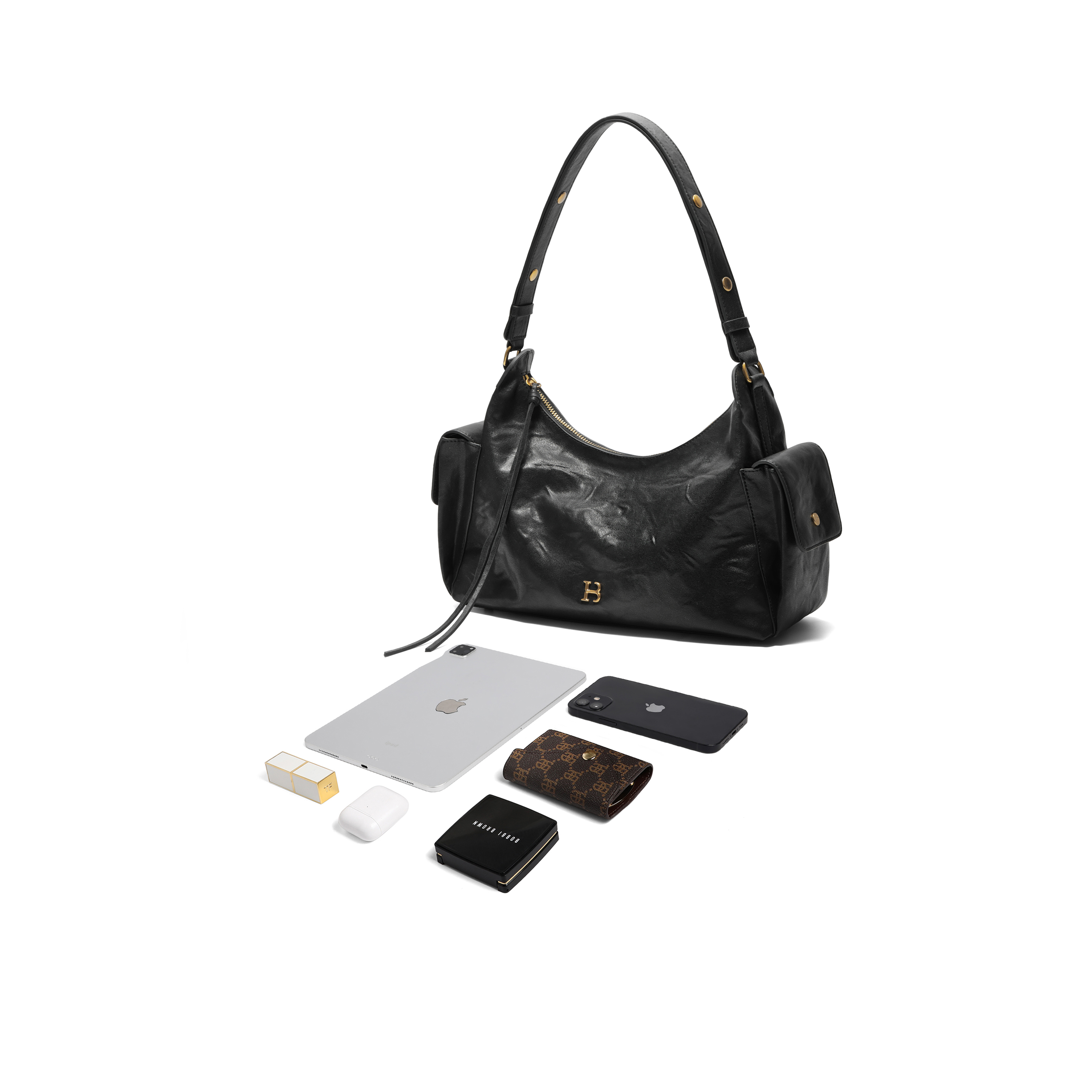 百丽女包2025新款时光植鞣吐司包商场同款单肩斜挎腋下包X7432CX5 - 图3