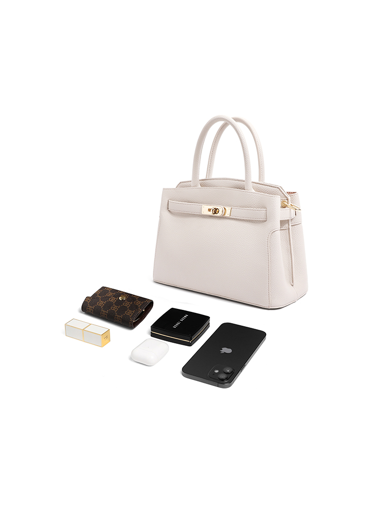 百丽高级质感通勤女2023新款铂金包 BELLE百丽箱包女士包袋