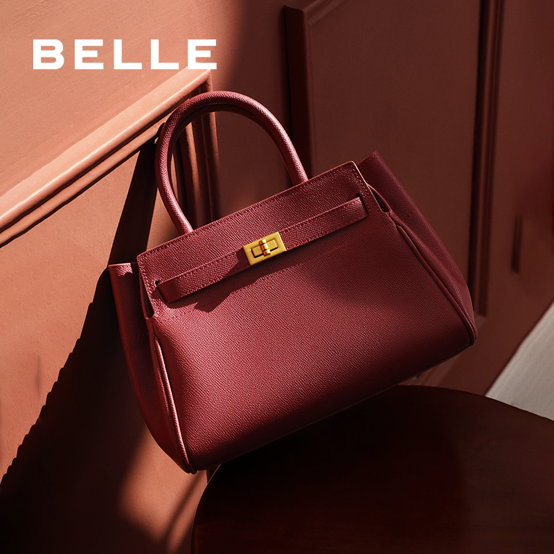百丽红色手提包女2022妈妈结婚包包 BELLE百丽箱包女士包袋