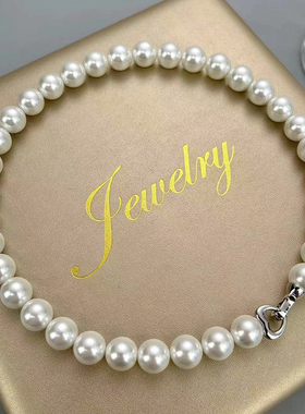 消失的她倪妮同款925银澳白珍珠项链女强光冷光白轻奢港风锁骨链