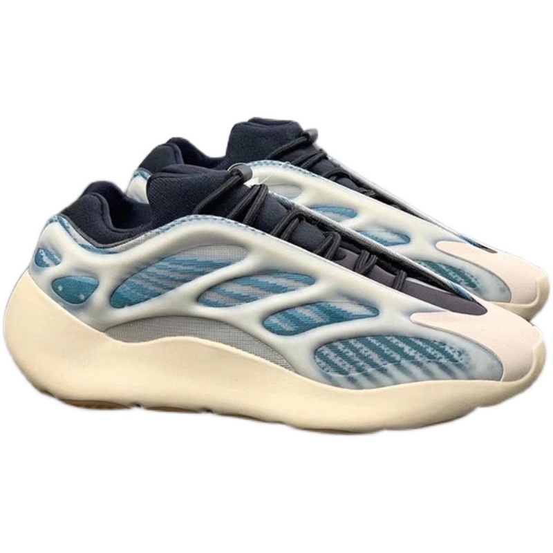 Adidas Yeezy 700 V3 椰子700 蓝晶石 极光2.0 白蓝跑步鞋 GY0260 - 图0