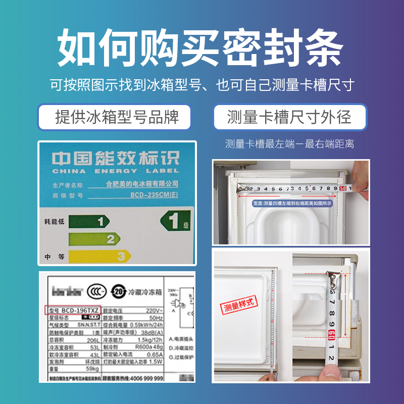 适用松下冰箱BCD-NR-B24WA1 186GL 178SK门密封条胶条磁性密封圈-图0