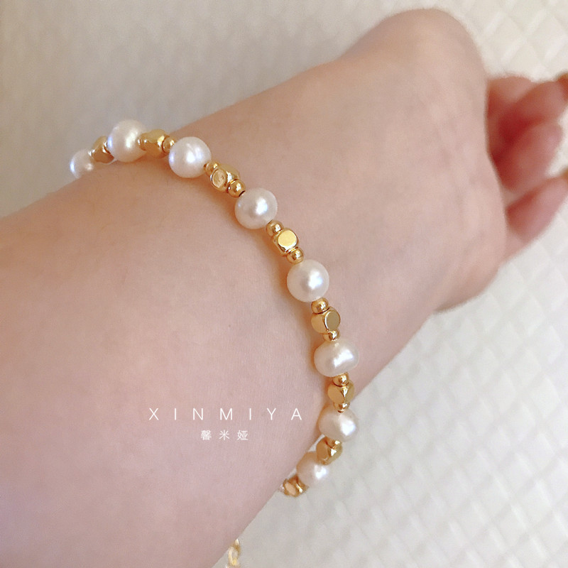 仙女气质淡水珍珠手链女生夏季出游轻奢手饰品14K包金2025新款潮 - 图3