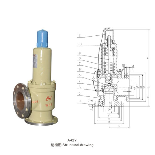 全启式安全阀法兰式弹簧锅炉泄压A42Y-16C/25C/40C蒸气液化石油气 - 图0
