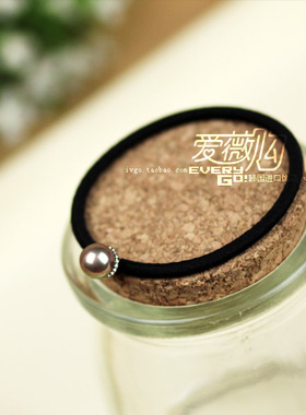 韩国进口小香风简约百搭小号珍珠发绳发圈橡皮筋马尾头饰皮筋可换