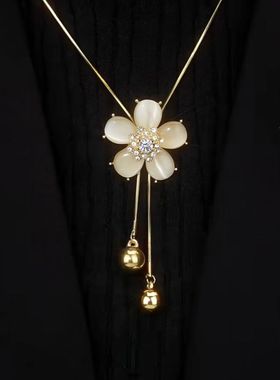 思慕琦合金太钢盒子链女花卉项链