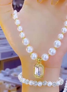 超闪方牌珍珠项链2025年新款