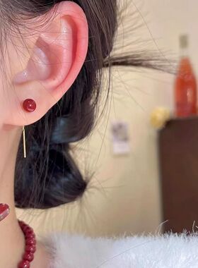 思慕琦气质合金女电镀线条耳环