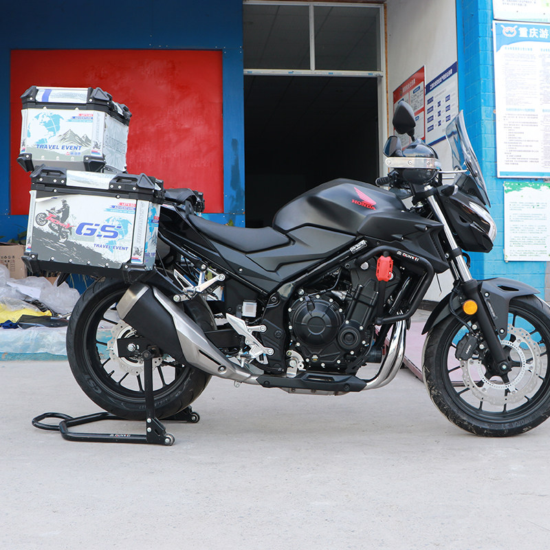 适用于本田cb400f边箱尾箱后备箱铝合金三箱支架快拆改装摩旅箱