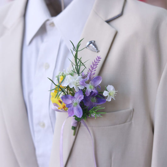 韩式婚礼森系蓝色姐妹团胸花女方送亲结婚伴郎伴娘胸花高级感简约