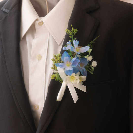 韩式婚礼森系蓝色姐妹团胸花女方送亲结婚伴郎伴娘胸花高级感简约