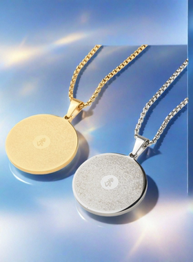 钛钢六字真言平安扣吊坠