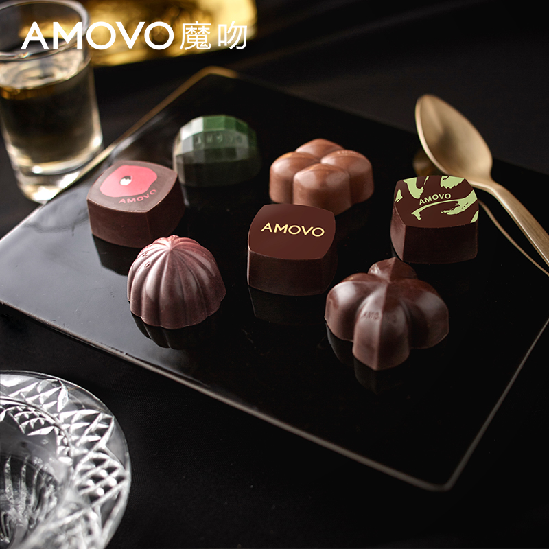 amovo魔吻黑礼盒装送女友巧克力 amovo魔吻夹心巧克力
