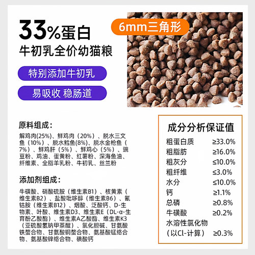 光头家全价牛初乳幼猫粮奶猫1-4-12月主粮增强免疫奶糕3斤4高蛋白 - 图0