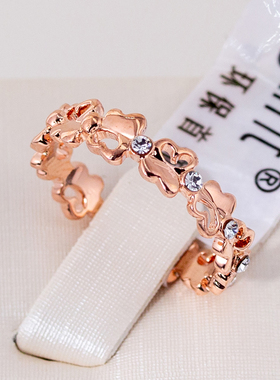 伊泰莲娜丽晶红苹果品牌系列女士蝴蝶结钻戒指结婚指环尾戒男JZ10