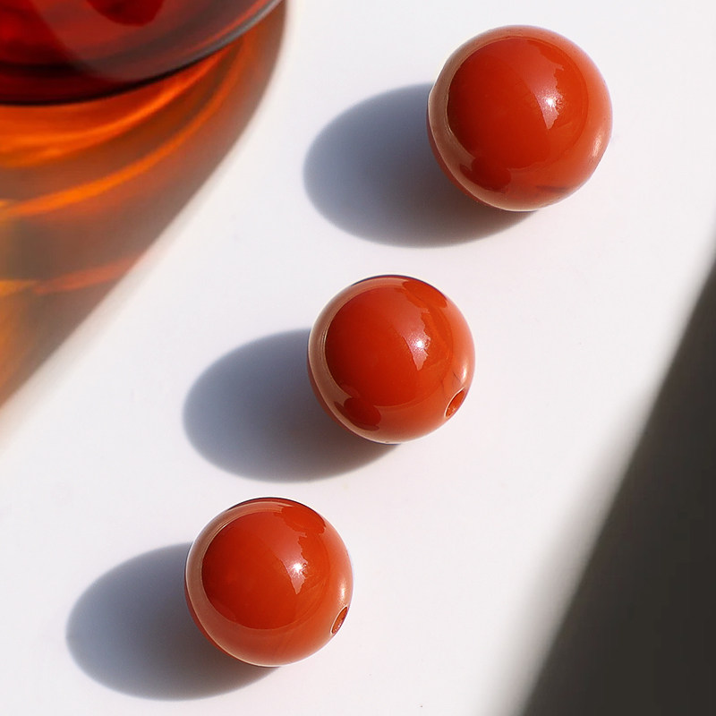 保真收藏级九口柿子红满肉南红玛瑙圆珠散珠隔珠手链串配饰搭配,淘宝优惠券,粉丝福利购,淘宝优惠卷