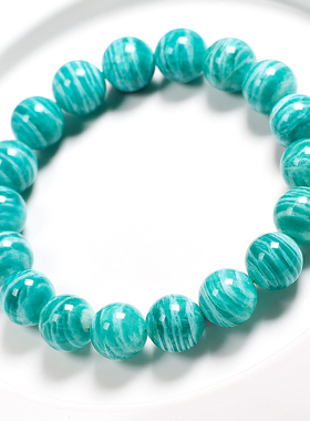 天然老矿天河石圆珠新中式手串