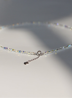 叠戴礼物925人造水晶蛇骨链女