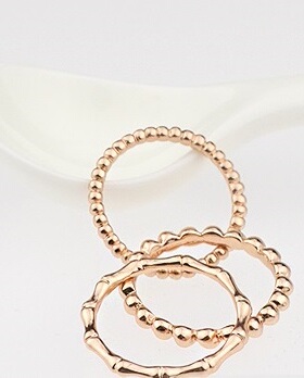 韩剧风玫瑰金色配饰尾戒你同款