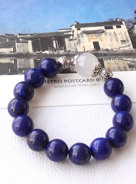 天然白色玛瑙水晶手链包邮