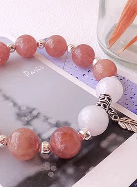 天然水晶手链包邮草莓晶