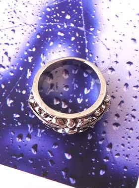 满百包邮 外贸原单 古银色戒指男款 十字架图案指环