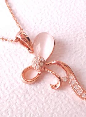 镀18k玫瑰金月光石吊坠满百包邮