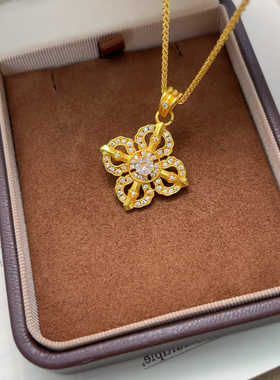 古法黄金色十字金刚吊坠