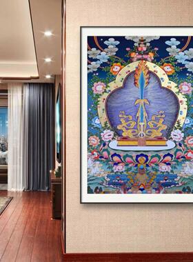 智慧之剑吉祥唐卡描金diy线稿西藏手绘禅意线稿装饰画礼物画稿