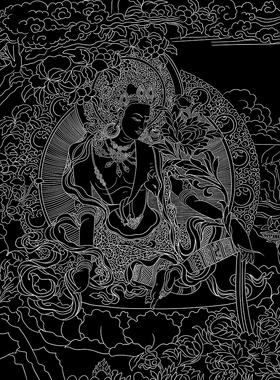 手绘唐卡描金DIY佛像临摹线稿