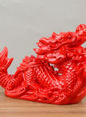 招财木质装饰品木雕实木红色摆件