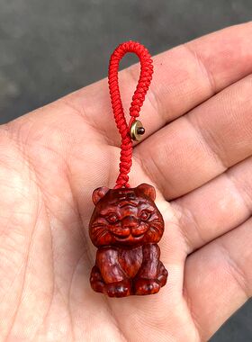 实木绿色红色紫色蓝色木老虎挂件