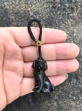 黑檀木戌狗新中式随身挂件