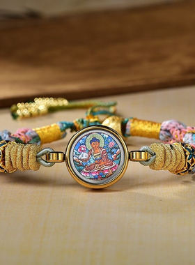 新款手编唐卡生肖本命佛手绳五彩藏式男女招财情侣礼物护身符手链