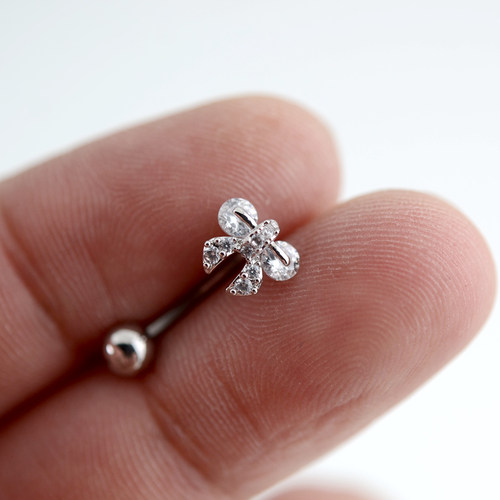 rook钉爱心星星镶嵌耳骨钉眉钉穿刺个性钛钢防过敏日韩网红流行款 - 图2