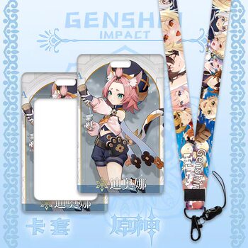 Genshin Impact Diona Fan Badge Bar Laser Badge Standing Painting Standing Decoration Quicksand Ticket Holder Hanging Painting