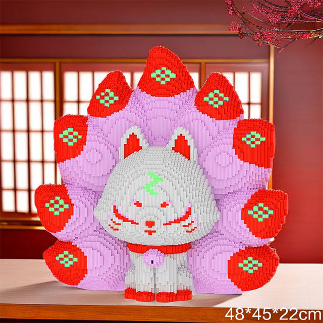 48cm nine-tailed fox building block ornament gift children's toy