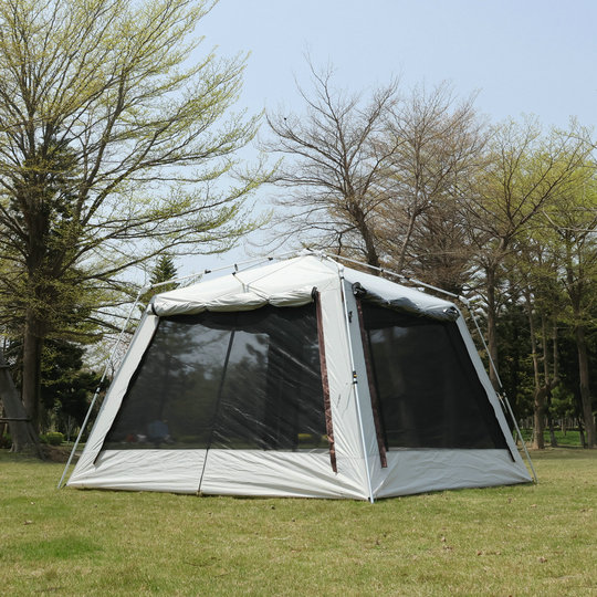 Automatic tent zipper, integrated cloth, vinyl sun protection