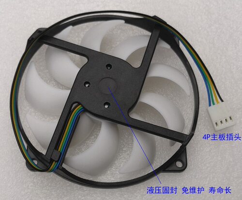 全新9015 9CM CPU圆风扇 孔距72MM 散热器4P温控PWM调速 厚16.5MM - 图2