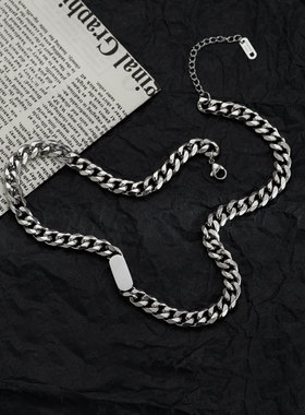 不掉色嘻哈复古百搭港风潮酷链子