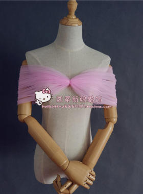 伴娘结婚礼服粉红色抹胸披肩