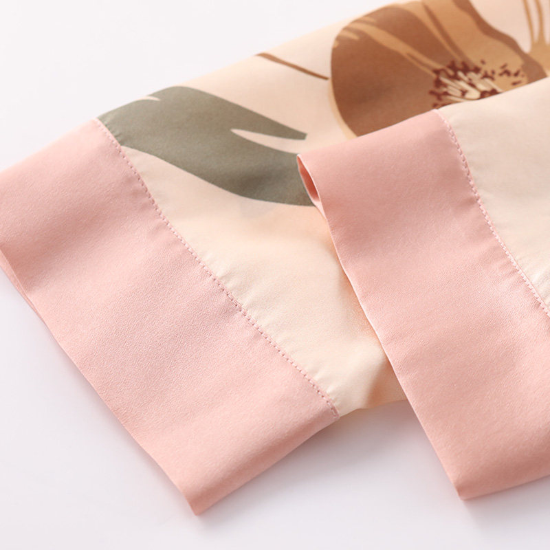 金三塔100%桑蚕丝绚烂花女蔷薇睡袍 金三塔内衣睡袍/浴袍