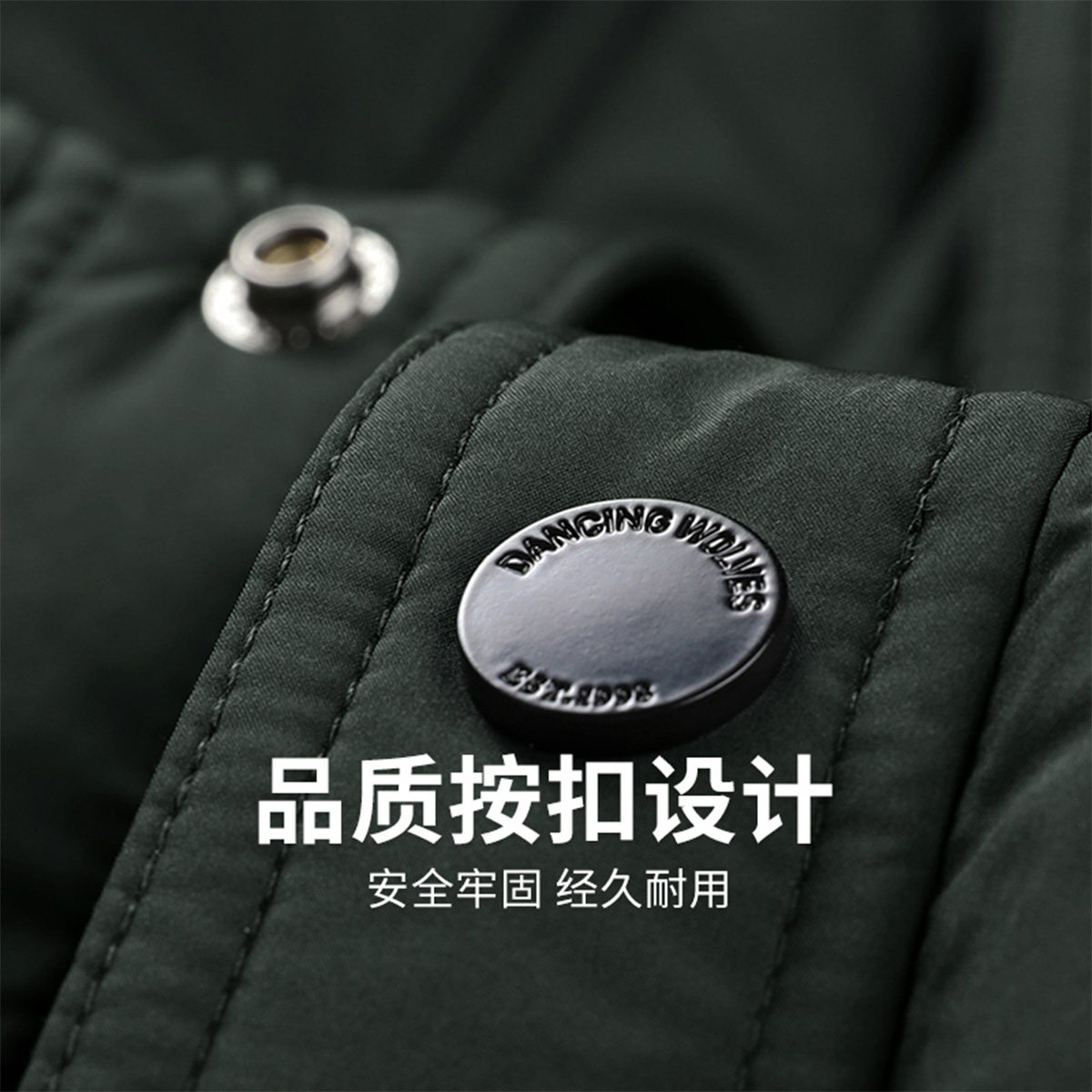 【科技锁温】与狼共舞翻领羽绒服男2026冬季新款厚实保暖鸭绒外套 - 图3