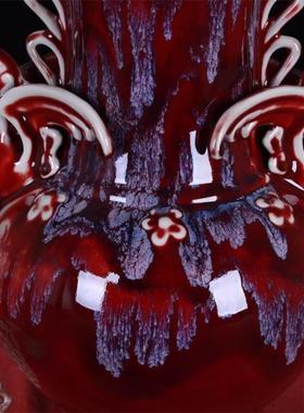 正品采购产品瓷瓶海摆，客厅入口件摆件，乔迁礼品，凤窑化棠，红