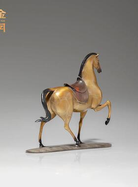 《马上金安》铜金岁月黄铜马摆件送领导的礼物办公室书房桌面装饰