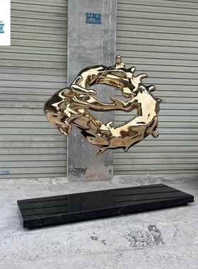 大型玻璃钢抽象水浪花空中天花板吊饰售楼部样板间酒店玄关装饰品