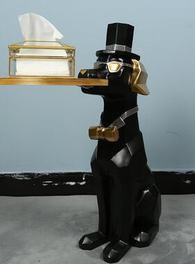 欧美风狗狗VIX托收纳盘现电代风视柜盘沙发桌子边放置杂物居家送