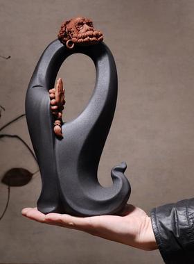 高档创意泥塑覆古陶瓷历史人物子佛中像件摆式家老居禅意会所软装