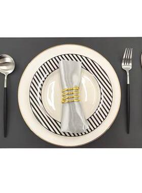 简约西餐盘套餐LEO样板房餐具摆样台桌摆件轻装奢软装板间碗盘子